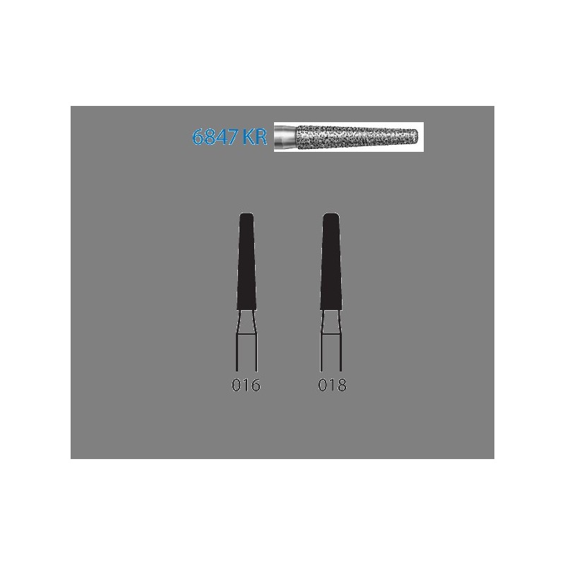 6847KR.314.016  KOMET FRESA DIAMANTE CONICA BORDE REDONDEADO TURBINA ø 016 GRANO GRUESO 5 ud.