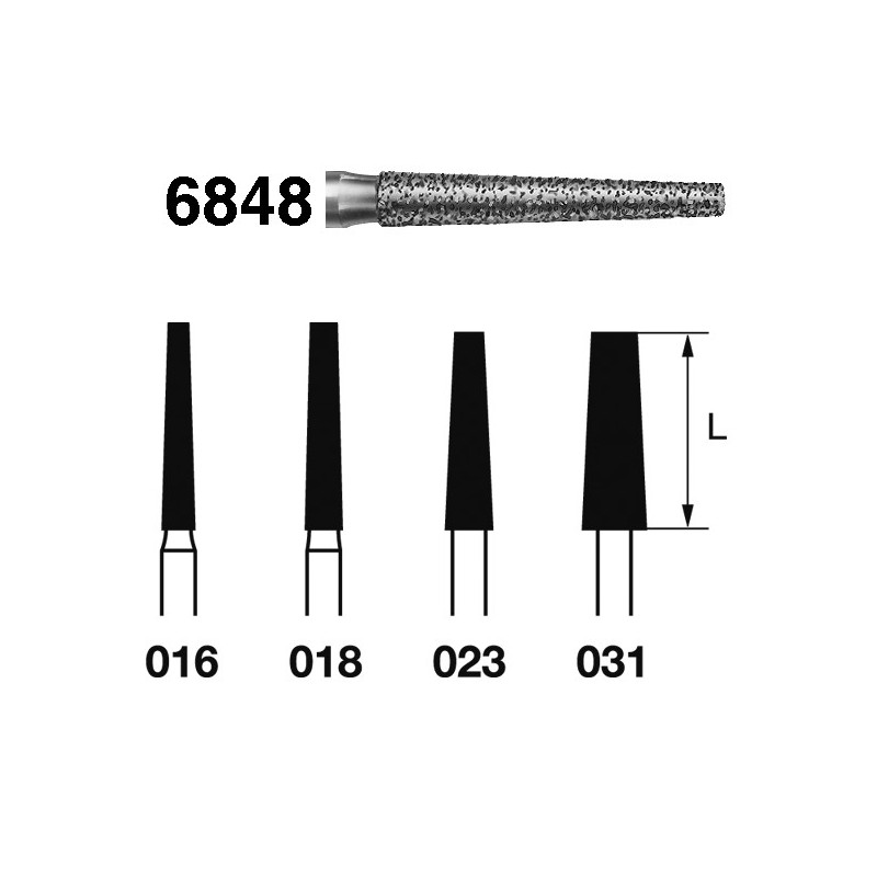 6848.314.018  KOMET FRESA DIAMANTE CONICA TURBINA ø 018 GRANO GRUESO 5 ud.