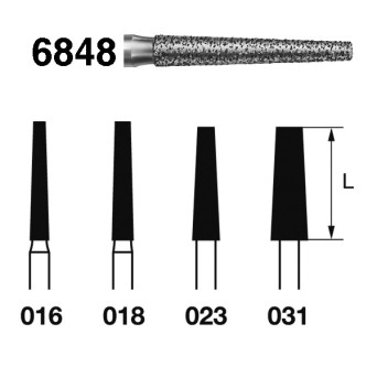 6848.314.023  KOMET FRESA DIAMANTE CONICA TURBINA ø 023 GRANO GRUESO 5 ud.