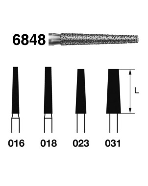 6848.314.031  KOMET FRESA DIAMANTE CONICA TURBINA ø 031 GRANO GRUESO 5 ud.