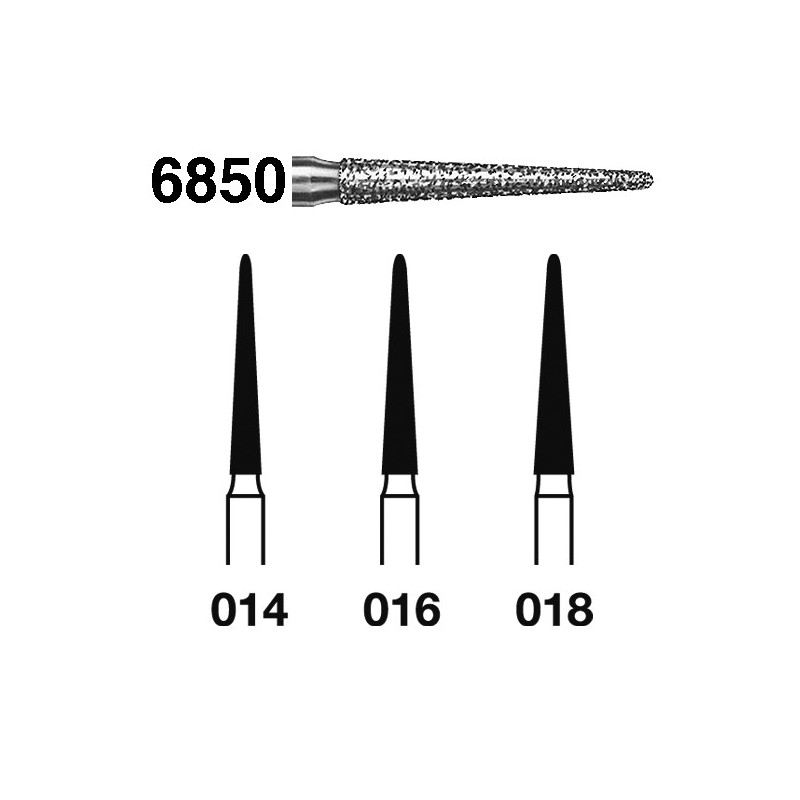 6850.314.014  KOMET FRESA DIAMANTE CONICA REDONDEADA TURBINA ø 014 GRANO GRUESO 5 ud.