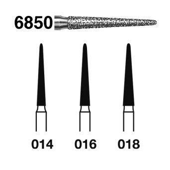 6850.314.016  KOMET FRESA DIAMANTE CONICA REDONDEADA TURBINA ø 016 GRANO GRUESO 5 ud.