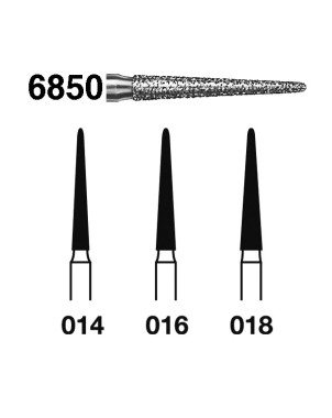 6850.314.018  KOMET FRESA DIAMANTE CONICA REDONDEADA TURBINA ø 018 GRANO GRUESO 5 ud.