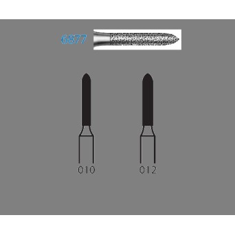 6877.314.010  KOMET FRESA DIAMANTE TORPEDO TURBINA ø 010 GRANO GRUESO 5 ud.