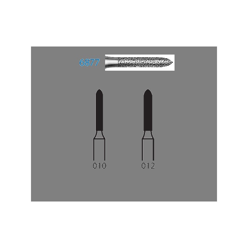 6877.314.010  KOMET FRESA DIAMANTE TORPEDO TURBINA ø 010 GRANO GRUESO 5 ud.