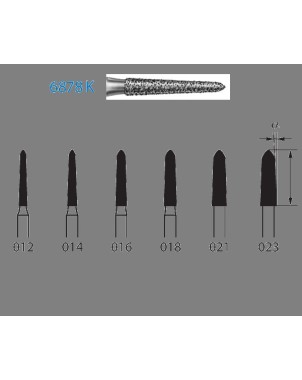 6878K.314.012  KOMET FRESA DIAMANTE TORPEDO CONICA TURBINA ø 012 GRANO GRUESO 5 ud.