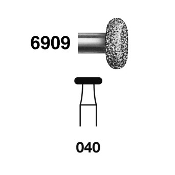 6909.314.040  KOMET FRESA DIAMANTE RUEDA TURBINA ø 040 GRANO GRUESO 5 ud.