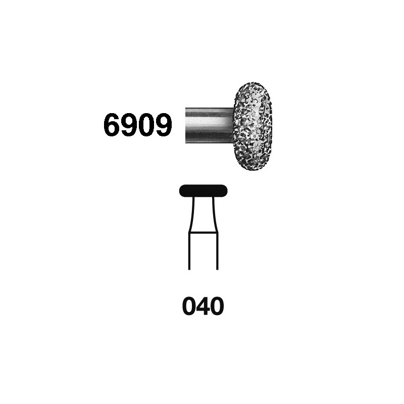 6909.314.040  KOMET FRESA DIAMANTE RUEDA TURBINA ø 040 GRANO GRUESO 5 ud.