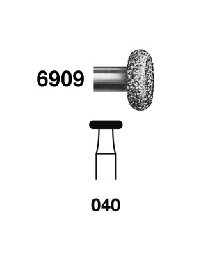 6909.314.040  KOMET FRESA DIAMANTE RUEDA TURBINA ø 040 GRANO GRUESO 5 ud.