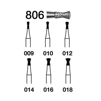 806.314.018  KOMET FRESA DIAMANTE DIÁBOLO TURBINA ø 018 GRANO ESTANDAR 5 ud.