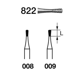 822.314.008  KOMET FRESA DIAMANTE PERA TURBINA ø 008 GRANO ESTANDAR 5 ud.