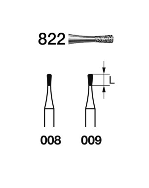 822.314.009  KOMET FRESA DIAMANTE PERA TURBINA ø 009 GRANO ESTANDAR 5 ud.