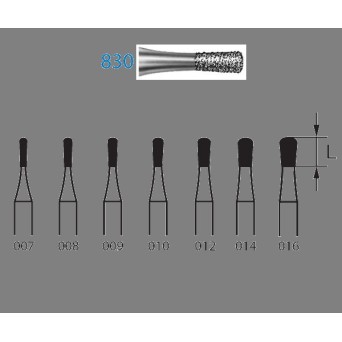 830.314.009  KOMET FRESA DIAMANTE PERA TURBINA ø 009 GRANO ESTANDAR 5 ud.