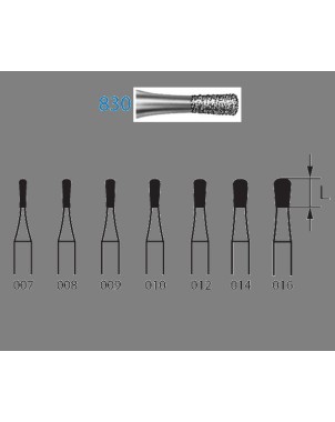 830.314.009  KOMET FRESA DIAMANTE PERA TURBINA ø 009 GRANO ESTANDAR 5 ud.