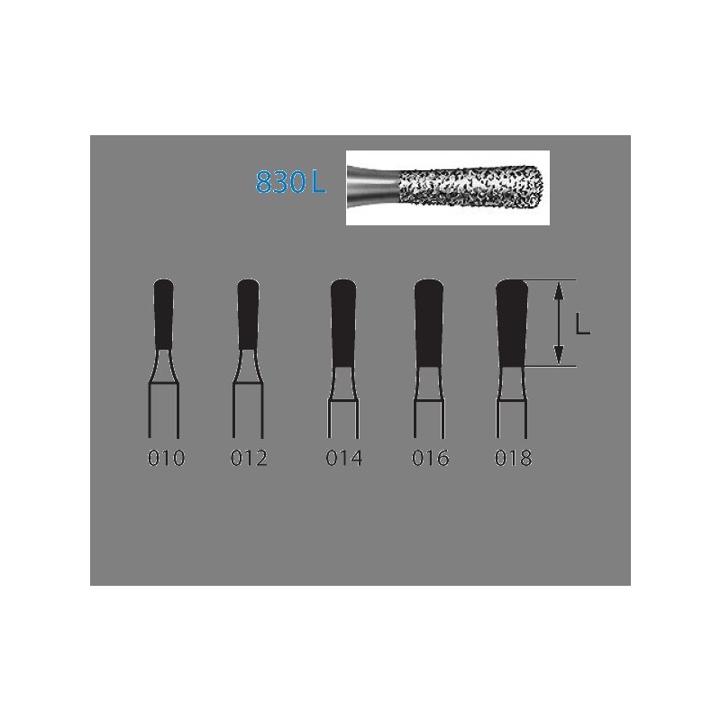 830L.314.018  KOMET FRESA DIAMANTE PERA TURBINA ø 018 GRANO ESTANDAR 5 ud.