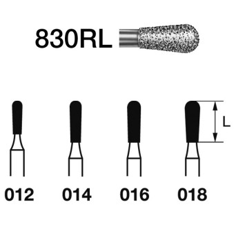 830RL.314.014  KOMET FRESA DIAMANTE PERA TURBINA ø 014 GRANO ESTANDAR 5 ud.