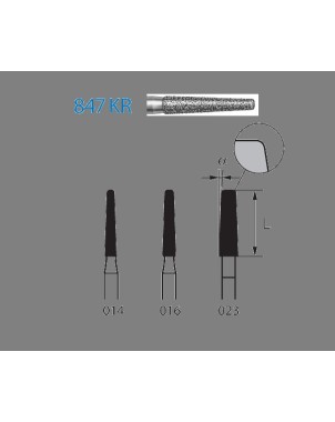 847KR.314.016  KOMET FRESA DIAMANTE CONICA BORDE REDONDEADO TURBINA ø 016 GRANO ESTANDAR 5 ud.