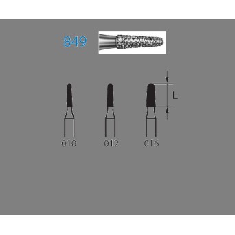 849.314.012  KOMET FRESA DIAMANTE CONICA REDONDEADA TURBINA ø 012 GRANO ESTANDAR 5 ud.