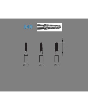 849.314.012  KOMET FRESA DIAMANTE CONICA REDONDEADA TURBINA ø 012 GRANO ESTANDAR 5 ud.