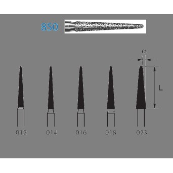 850.314.018  KOMET FRESA DIAMANTE CONICA REDONDEADA TURBINA ø 018 GRANO ESTANDAR 5 ud.