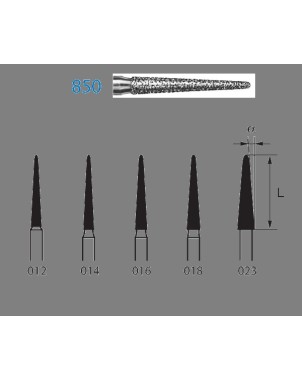 850.314.018  KOMET FRESA DIAMANTE CONICA REDONDEADA TURBINA ø 018 GRANO ESTANDAR 5 ud.
