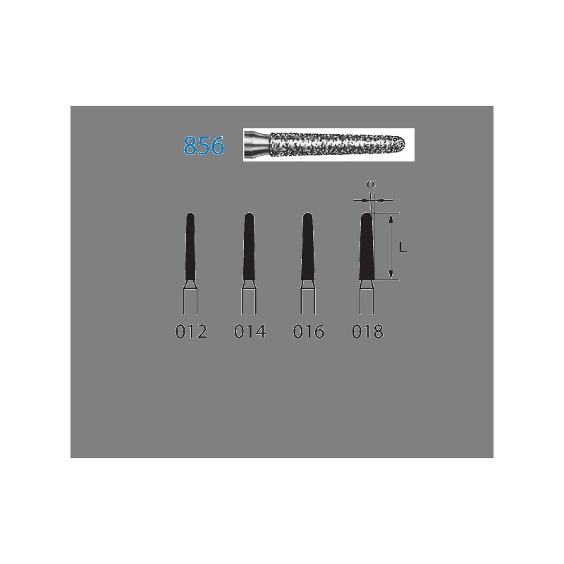 856.314.018  KOMET FRESA DIAMANTE CONICA REDONDEADA TURBINA ø 018 GRANO ESTANDAR 5 ud.