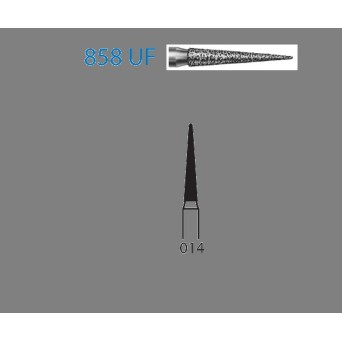 858UF.314.014  KOMET FRESA DIAMANTE LANZA TURBINA ø 014 GRANO ULTRA FINO 5 ud.
