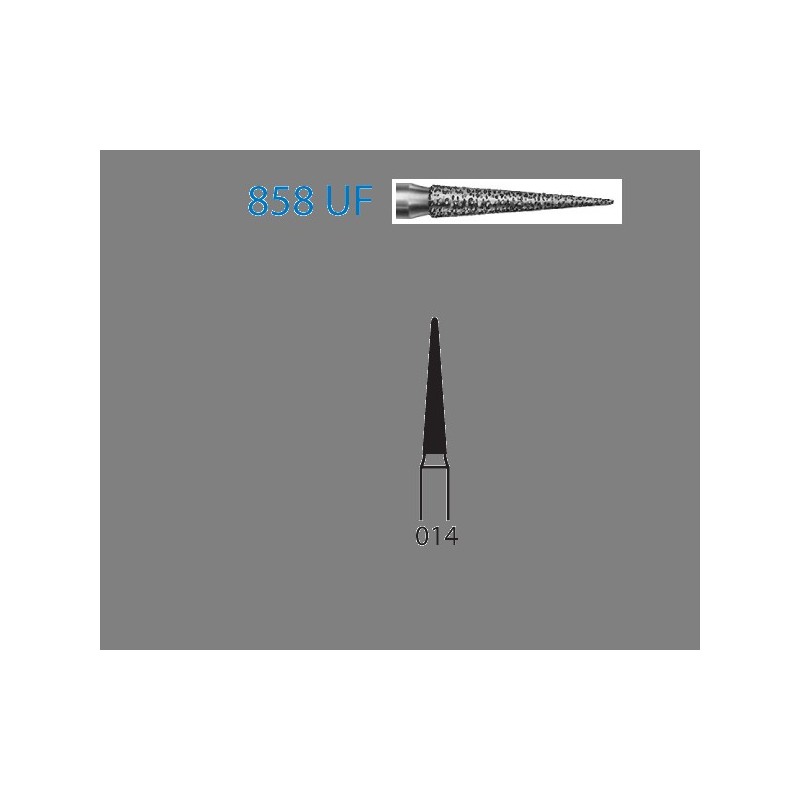 858UF.314.014  KOMET FRESA DIAMANTE LANZA TURBINA ø 014 GRANO ULTRA FINO 5 ud.