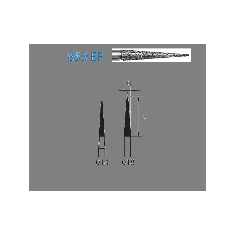 859EF.314.014  KOMET FRESA DIAMANTE LANZA TURBINA ø 014 GRANO EXTRA FINO 5 ud.