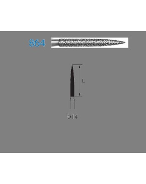 864.314.014  KOMET FRESA DIAMANTE LLAMA TURBINA ø 014 GRANO ESTANDAR 5 ud.