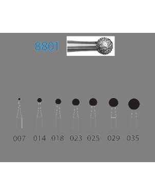 8801.314.029  KOMET FRESA DIAMANTE BOLA TURBINA ø 029 GRANO FINO 5 ud.