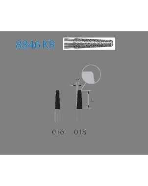 8846KR.314.018  KOMET FRESA DIAMANTE CONICA BORDE REDONDEADO TURBINA ø 018 GRANO FINO 5 ud.