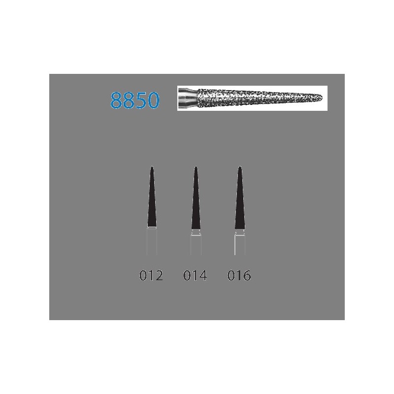 8850.314.014  KOMET FRESA DIAMANTE CONICA REDONDEADA TURBINA ø 014 GRANO FINO 5 ud.