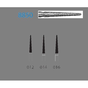 8850.314.016  KOMET FRESA DIAMANTE CONICA REDONDEADA TURBINA ø 016 GRANO FINO 5 ud.