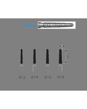 8856.314.014  KOMET FRESA DIAMANTE CONICA REDONDEADA TURBINA ø 014 GRANO FINO 5 ud.