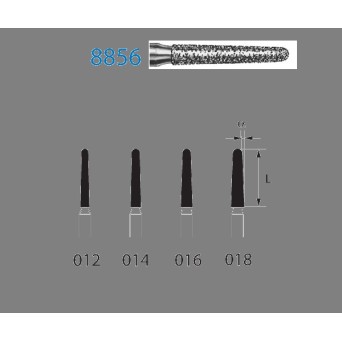 8856.314.018  KOMET FRESA DIAMANTE CONICA REDONDEADA TURBINA ø 018 GRANO FINO 5 ud.