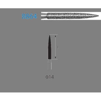 8864.314.014  KOMET FRESA DIAMANTE LLAMA TURBINA ø 014 GRANO FINO 5 ud.