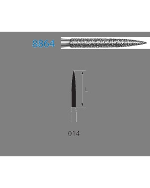 8864.314.014  KOMET FRESA DIAMANTE LLAMA TURBINA ø 014 GRANO FINO 5 ud.