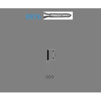 8876.314.009  KOMET FRESA DIAMANTE TORPEDO TURBINA ø 009 GRANO FINO 5 ud.