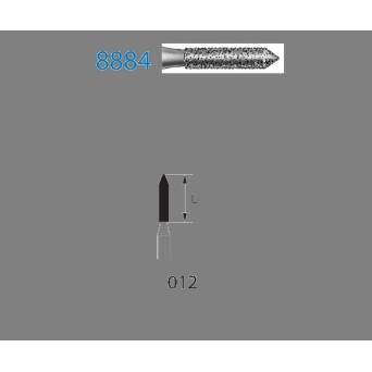 8884.314.012  KOMET FRESA DIAMANTE CILINDRICA TURBINA ø 012 GRANO FINO 5 ud.