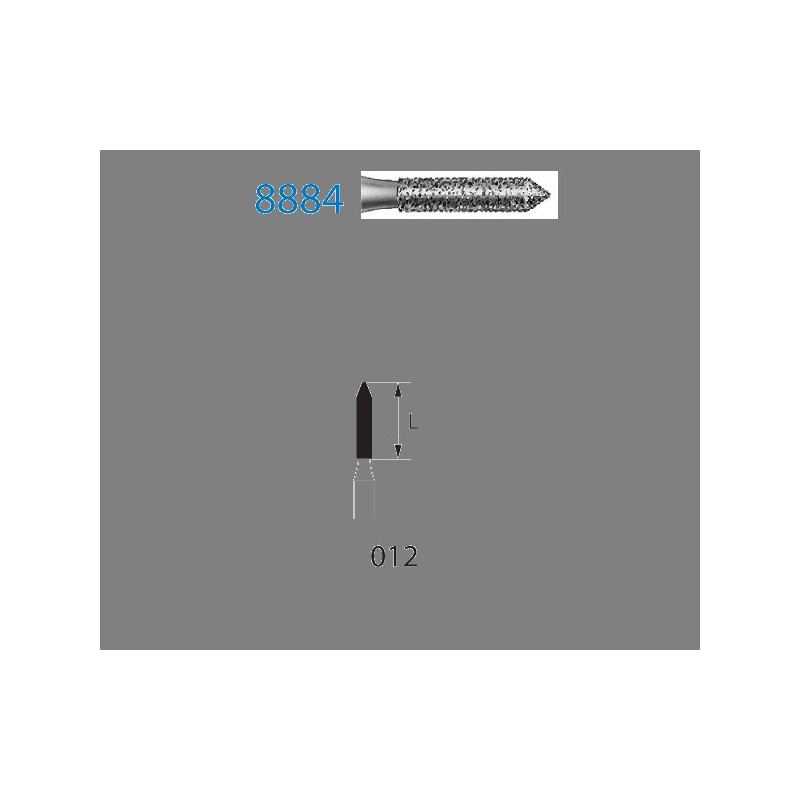 8884.314.012  KOMET FRESA DIAMANTE CILINDRICA TURBINA ø 012 GRANO FINO 5 ud.