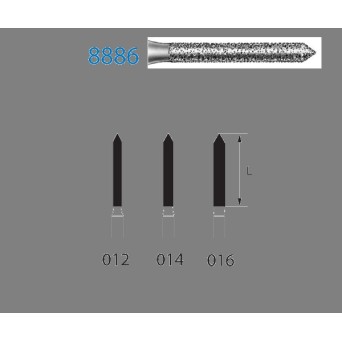 8886.314.014  KOMET FRESA DIAMANTE CILINDRICA TURBINA ø 014 GRANO FINO 5 ud.