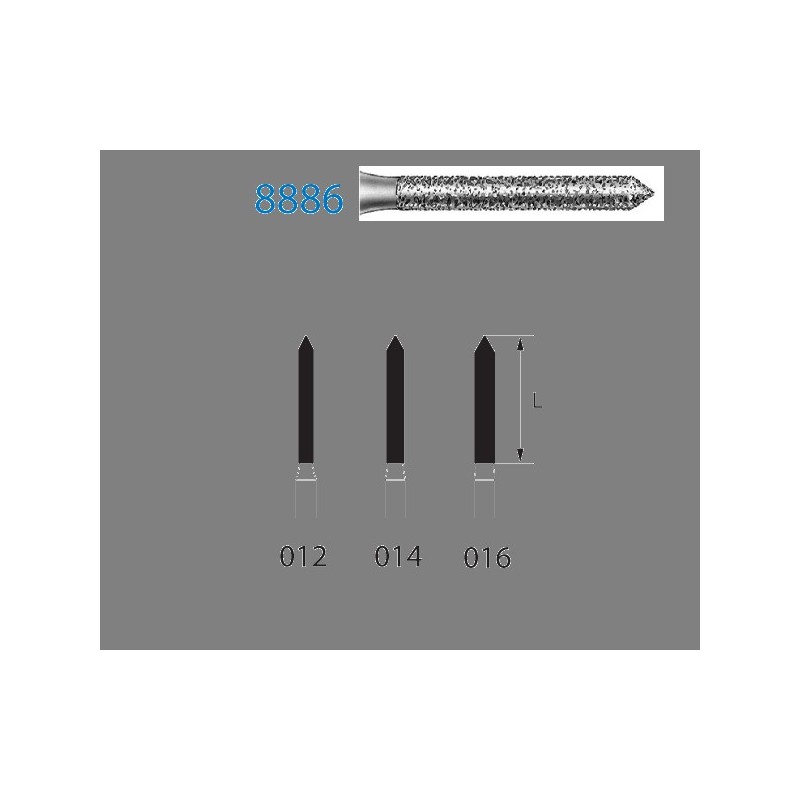 8886.314.014  KOMET FRESA DIAMANTE CILINDRICA TURBINA ø 014 GRANO FINO 5 ud.