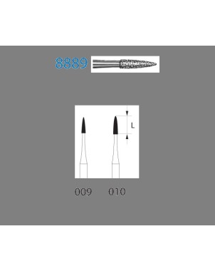 8889.314.010  KOMET FRESA DIAMANTE LLAMA TURBINA ø 010 GRANO FINO 5 ud.