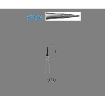 8956.314.010  KOMET FRESA DIAMANTE PUNTIAGUDA TURBINA ø 010 GRANO FINO 5 ud.