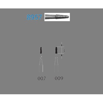 8957.314.007  KOMET FRESA DIAMANTE CONICA REDONDEADA TURBINA ø 007 GRANO FINO 5 ud.