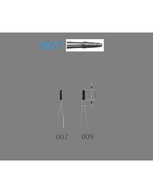 8957.314.007  KOMET FRESA DIAMANTE CONICA REDONDEADA TURBINA ø 007 GRANO FINO 5 ud.