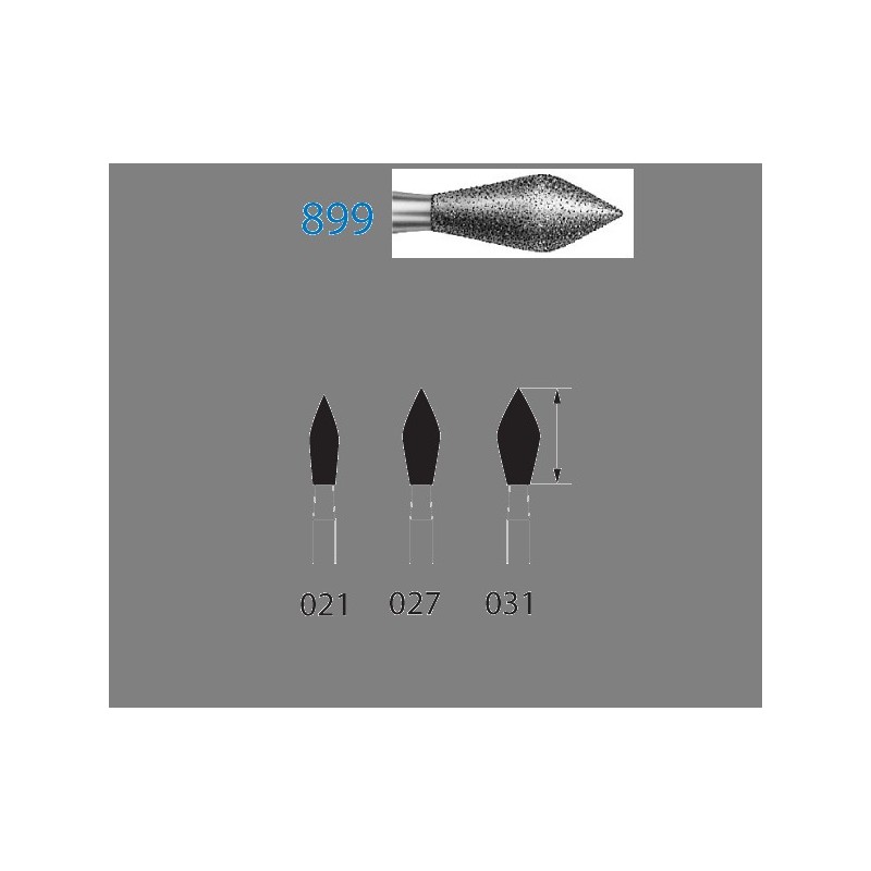 899.314.027  KOMET FRESA DIAMANTE FORMAS ESPECIALES TURBINA ø 027 GRANO ESTANDAR 5 ud.