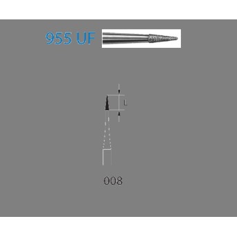 955UF.314.008  KOMET FRESA DIAMANTE PUNTIAGUDA TURBINA ø 008 GRANO ULTRA FINO 5 ud.