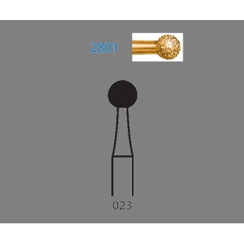 2801.314.023  KOMET FRESA DIAMANTE BOLA TURBINA ø 023 GRANO EXTRA GRUESO 5 ud.